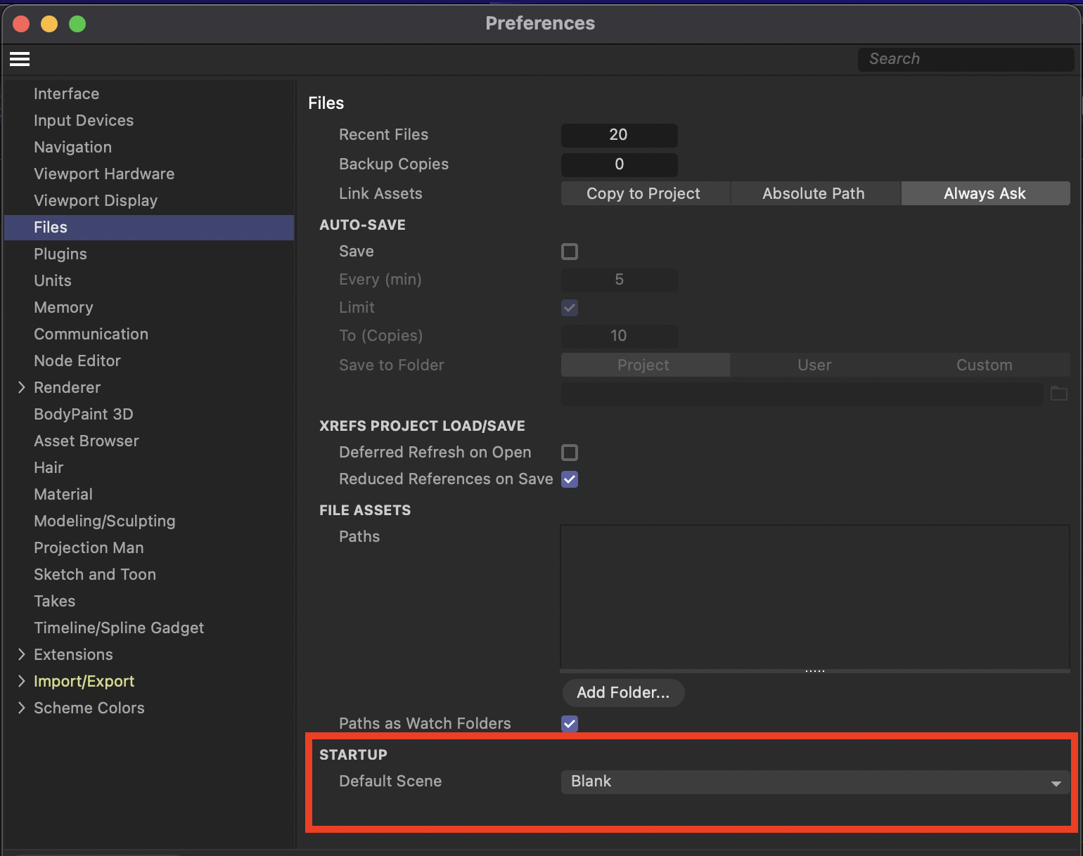 Choose default startup Scene for Cinema 4D (2024.1 onwards) – Knowledge ...