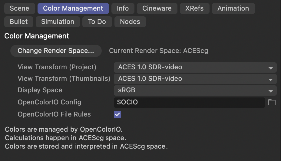 Cinema 4D R2026 Color Management – Knowledge Base