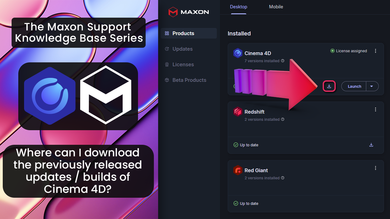 How to download previous versions of Cinema 4D