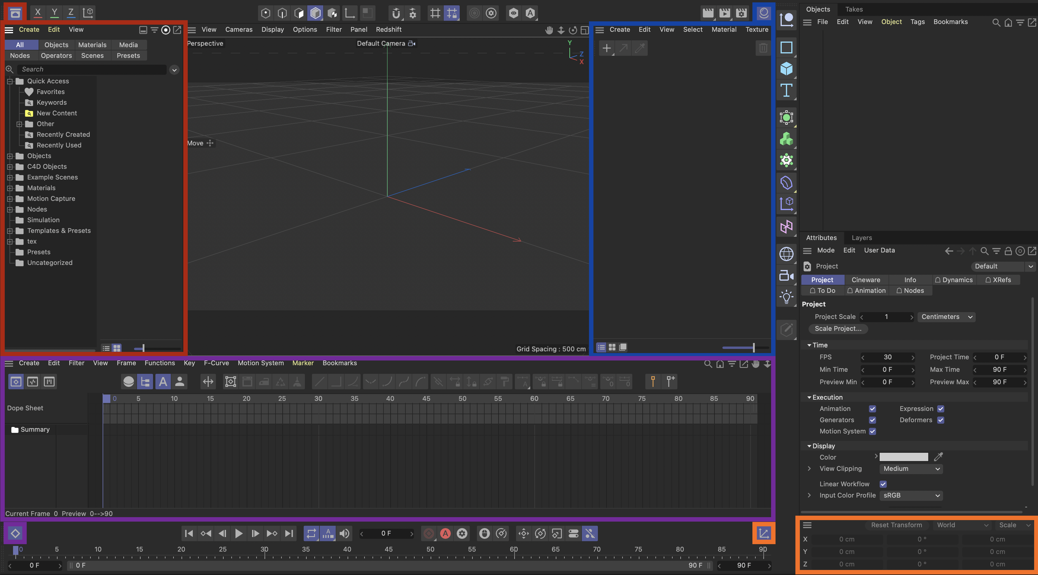 New Layouts Cinema 4D R25; Hot Corners, Managers and New Icon