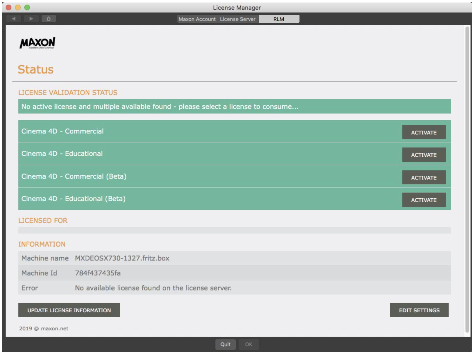 Cinema 4D Connecting a Client Machine Knowledge Base